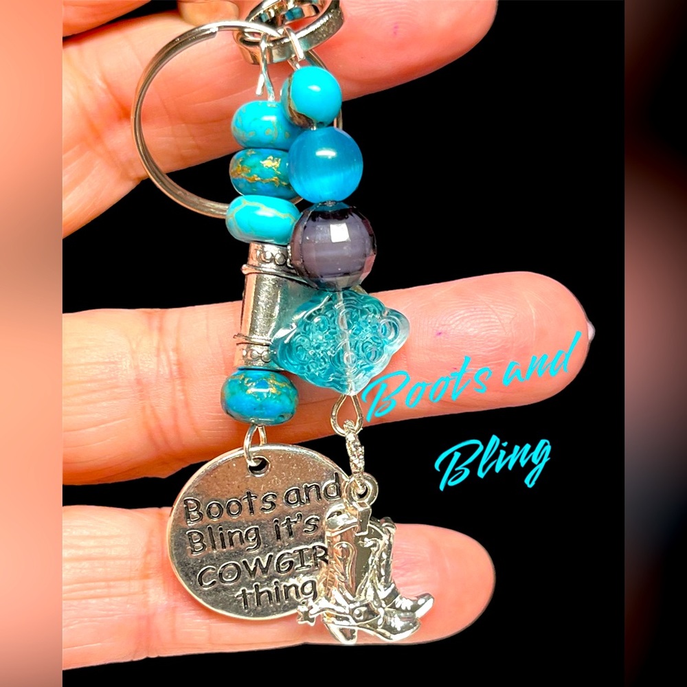 Cowgirl bling key fob/purse bling or hang on a belt loop